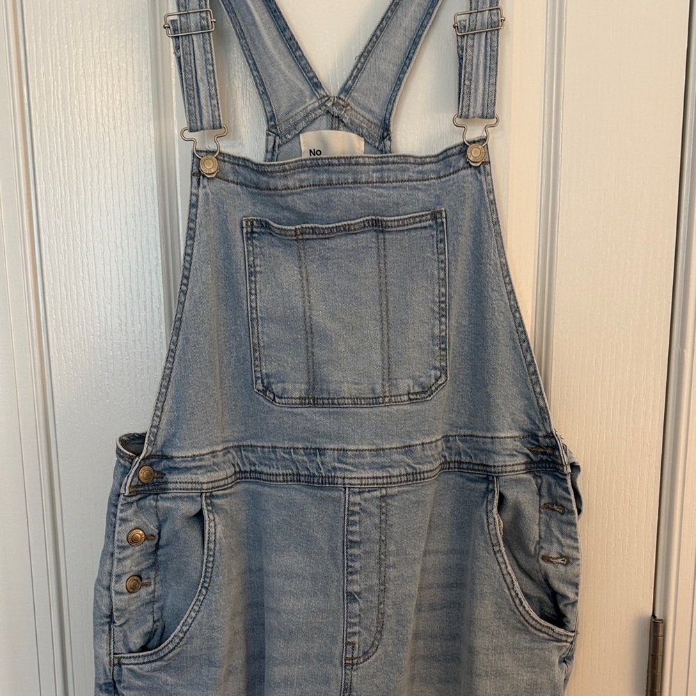No Boundaries Light Blue Denim Overalls - Picture 3 of 3